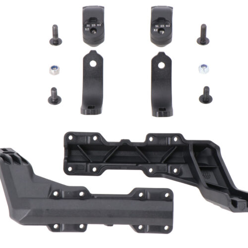 Kit de montage des protège-mains Noir. Pour guidon de 22 mm. Fixation 1 point.