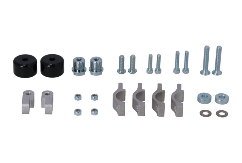 Kit de fixation pour protège-mains Noir. Moto Guzzi V85 TT / Travel (19-23).