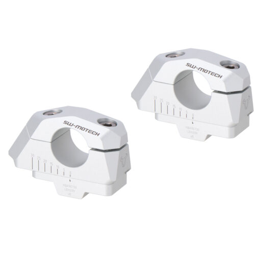 Rehausseur de guidon avec déport réglable Ø 28. Gris. BMW F 850 GS/Adv (17-), F 900 GS (23-).