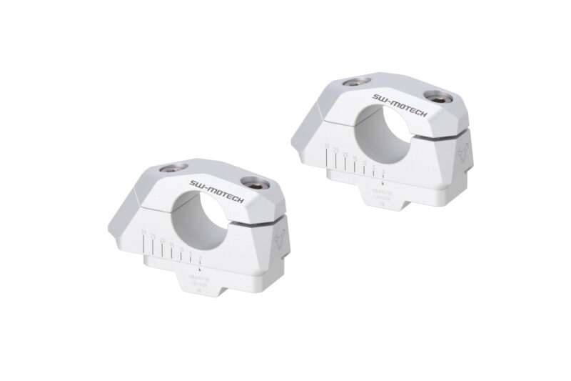 Rehausseur de guidon avec déport réglable Ø 28. Gris. BMW F 850 GS/Adv (17-), F 900 GS (23-).