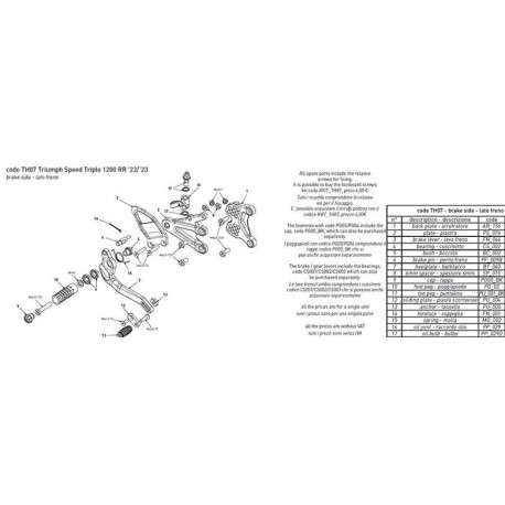 LEVIER DE FREIN BONAMICI RACING PIECE DETACHEE