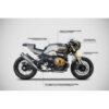 Ligne complète capitan scappamento titane 2 en 2 racing BMW R Nine T Zard