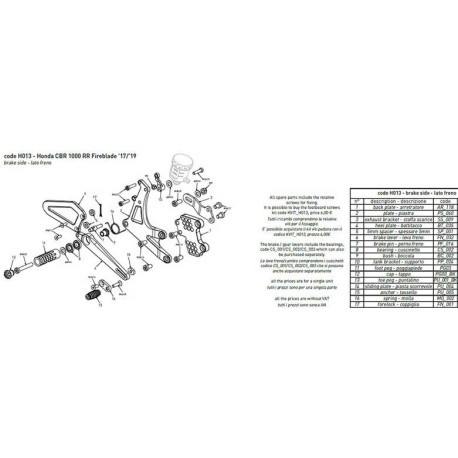 PARE TALON CARBONE COMMANDES RECULEES BONAMICI PIECE DETACHEE