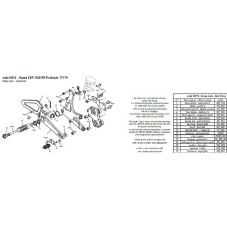 PARE TALON CARBONE COMMANDES RECULEES BONAMICI PIECE DETACHEE