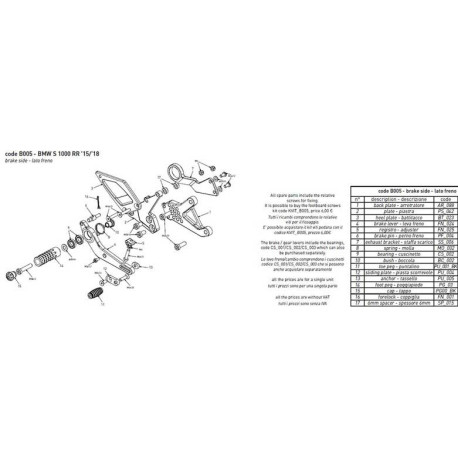 PARE TALON CARBONE COMMANDES RECULEES BONAMICI PIECE DETACHEE