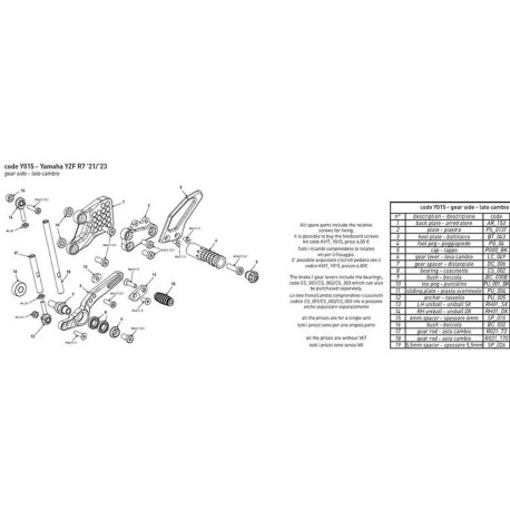 PARE TALON COMMANDES RECULEES BONAMICI PIECE DETACHEE
