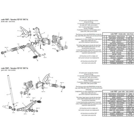 PLATINE COTE CADRE BONAMICI RACING PIECE DÉTACHÉE