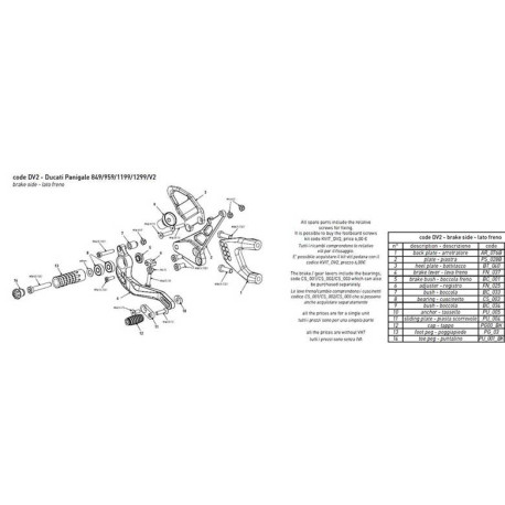 PLATINE COTE CADRE BONAMICI RACING PIECE DÉTACHÉE