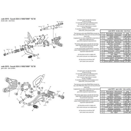 PLATINE COTE CADRE BONAMICI RACING PIECE DÉTACHÉE
