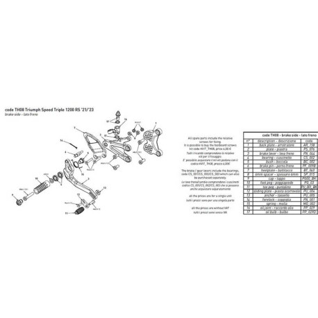 PLATINE COTE CADRE BONAMICI RACING PIECE DÉTACHÉE