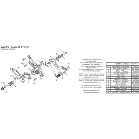 PLATINE COTE CADRE BONAMICI RACING PIECE DÉTACHÉE