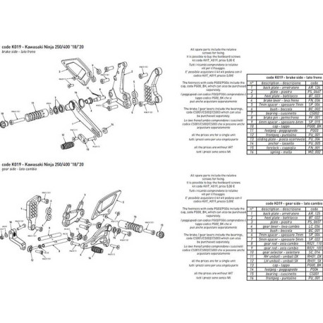 PLATINE INTERMEDIAIRE COMMANDE RECULEE BONAMICI RACING PIECE DETACHEE