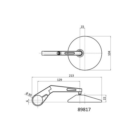 RETROVISEUR DAYTONA TYPE 10 MARU2 TIGE LONGUE, ABS ET ALUMINIUM vendu par paire,
