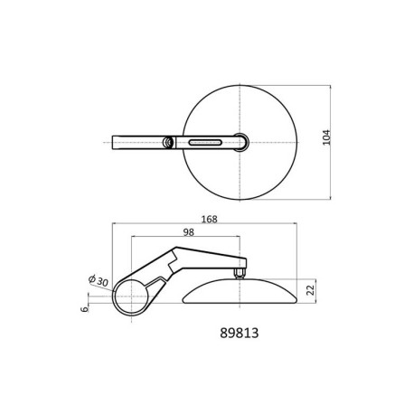 RETROVISEUR DAYTONA TYPE 9 MARU1 TIGE COURTE, ABS ET ALUMINIUM vendu par paire,