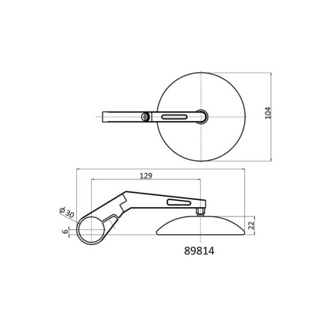 RETROVISEUR DAYTONA TYPE 9 MARU1 TIGE LONGUE, ABS ET ALUMINIUM vendu par paire,