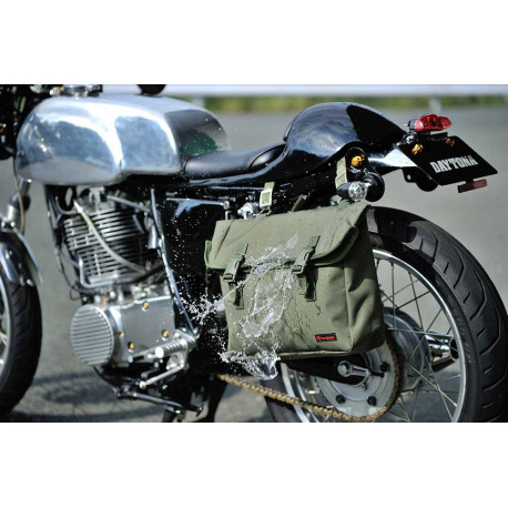 SACOCHE LATERALE MOTO VINTAGE KAKI ETANCHE DAYTONA 8L