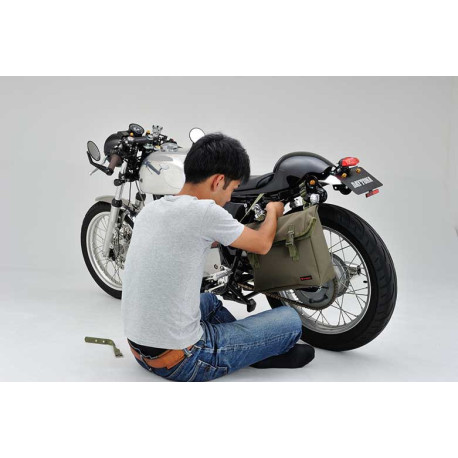 SACOCHE LATERALE MOTO VINTAGE KAKI ETANCHE DAYTONA 8L