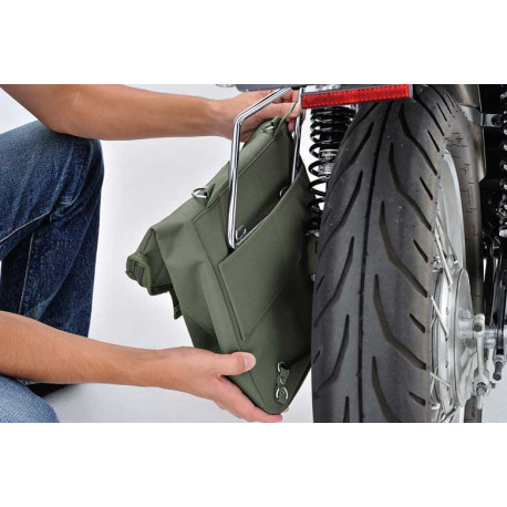 SACOCHE LATERALE MOTO VINTAGE KAKI ETANCHE DAYTONA 8L