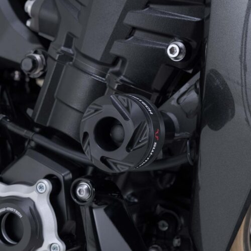 Kit de patins de cadre Noir. Modèles Kawasaki Z900 (16-), Z1100 (25-).