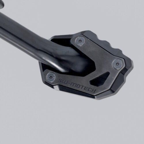 Extension de pied de béquille latérale Noir/argent. Suzuki V-Strom 1050DE, Aprili RS 457.