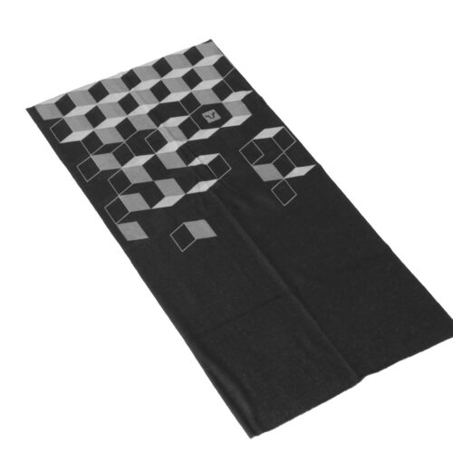 Tour de cou 50 x 25 cm. Gris/noir. Sans couture.