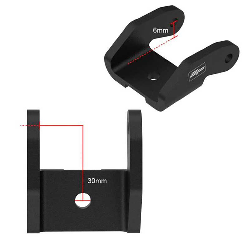 HAUTEUR DU SUPPORT DE FIXATION SUPÉRIEUR EP : 6 MM