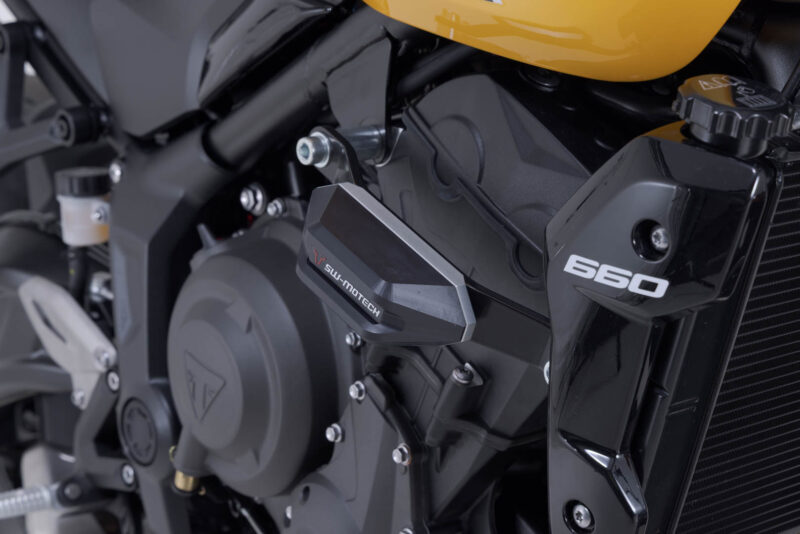 Kit de patins de cadre Noir. Triumph Trident 660 / Tiger 660 (21-).