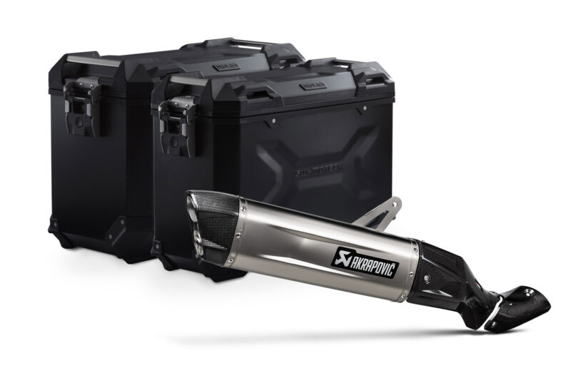 Kit valises en aluminium TRAX ADV + Akrapovic. 45/37 l. Kawasaki KLE500/KLE500 SE (26-).