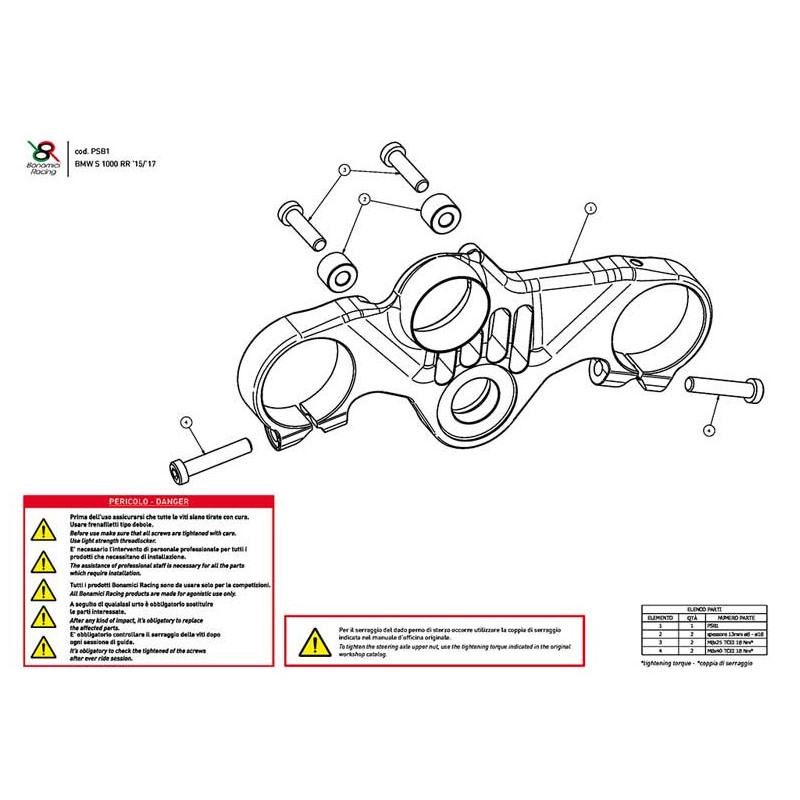 BMW S1000RR TE DE FOURCHE SUPERIEUR STREET BONAMICI RACING