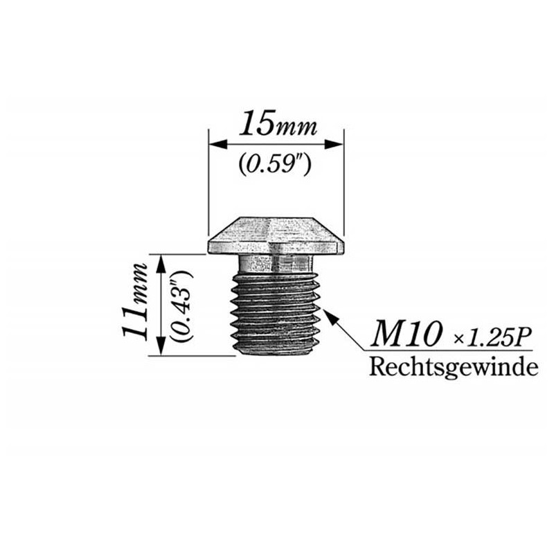 BOUCHON RETROVISEUR ORIGINE M10-P1.25 RHS TITANE