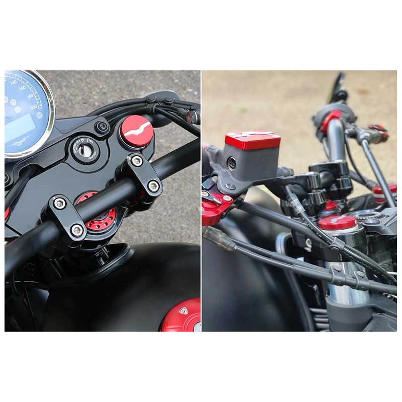 CACHE BOUCHONS DE FOURCHE CNC RACING MOTO GUZZI
