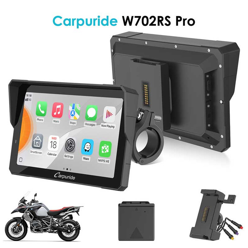 CARPURIDE 702RS PRO+ TPMS | CARPLAY MOTO 7" AVEC DÉTECTION ANGLE MORT RADAR BSD CARPURIDE 702RS PRO+ TPMS | CARPLAY MOTO 7" AVEC DÉTECTION ANGLE MORT RADAR BSD