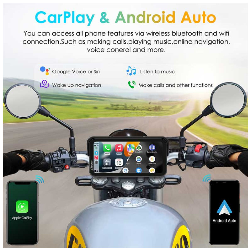 carpuride-w603-carplay-moto-63-etanche-telecommande-gps-siri CARPURIDE W603 | CARPLAY MOTO 6.3" ÉTANCHE TÉLÉCOMMANDE GPS SIRI