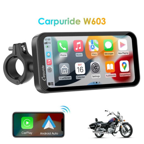 CARPURIDE W603 | CARPLAY MOTO 6.3" ÉTANCHE TÉLÉCOMMANDE GPS SIRI