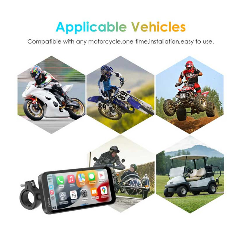 carpuride-w603-carplay-moto-63-etanche-telecommande-gps-siri CARPURIDE W603 | CARPLAY MOTO 6.3" ÉTANCHE TÉLÉCOMMANDE GPS SIRI