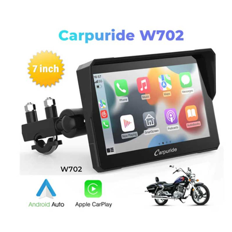 CARPURIDE W702 | CARPLAY MOTO 7" ÉTANCHE BLUETOOTH GPS SIRI GOOGLE ASSISTANT CARPURIDE W702 | CARPLAY MOTO 7" ÉTANCHE BLUETOOTH GPS SIRI GOOGLE ASSISTANT
