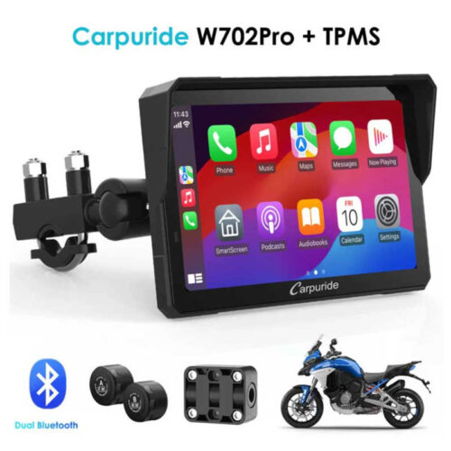 CARPURIDE W702 PRO+ TPMS | CARPLAY ANDROID AUTO MOTO 7" ÉTANCHE GPS