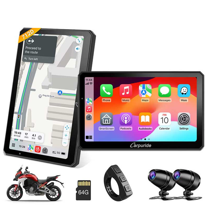 carpuride-w712dtpms-carplay-moto-7-avec-dashcam-1080p-sans-fil CARPURIDE W712D+TPMS | CARPLAY MOTO 7" AVEC DASHCAM 1080P SANS FIL
