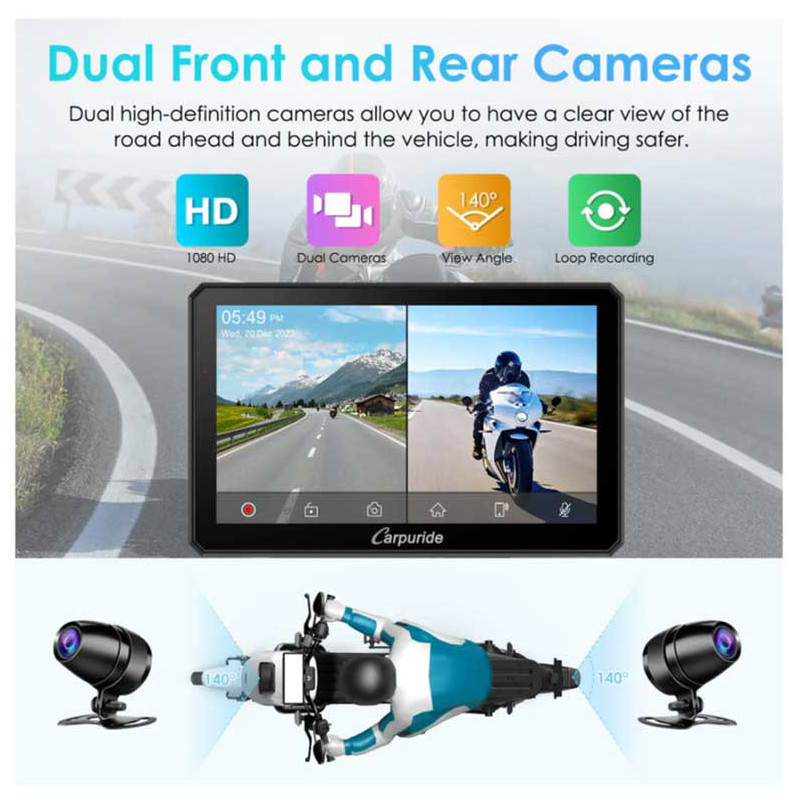 carpuride-w712dtpms-carplay-moto-7-avec-dashcam-1080p-sans-fil CARPURIDE W712D+TPMS | CARPLAY MOTO 7" AVEC DASHCAM 1080P SANS FIL