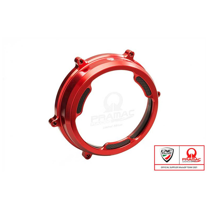 Carter d'embrayage transparent avec inserts carbone per frizioni ad olio Ducati