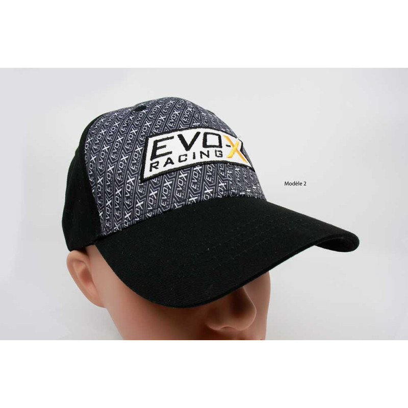 CASQUETTE EVO X LOGO NOIR FOND BLANC