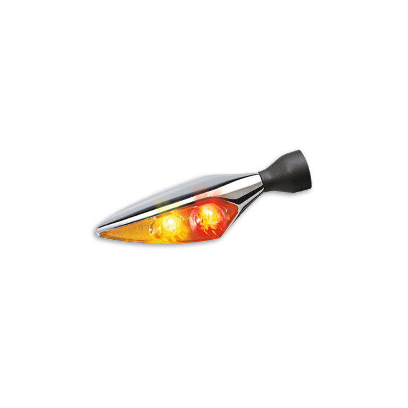 CLIGNOTANT ET FEU ARRIERE ET FEU STOP LED MICRO RHOMBUS PL CHROME UNITE ARG