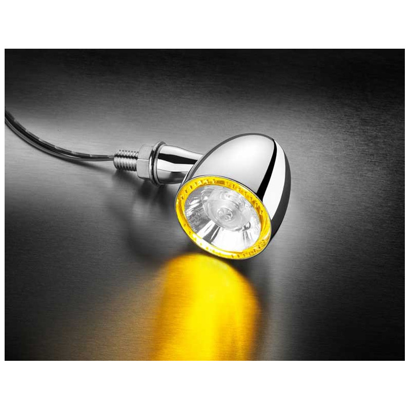CLIGNOTANT ET FEU POSITION LED BULLET 1000 PL CHROME UNITE AVANT