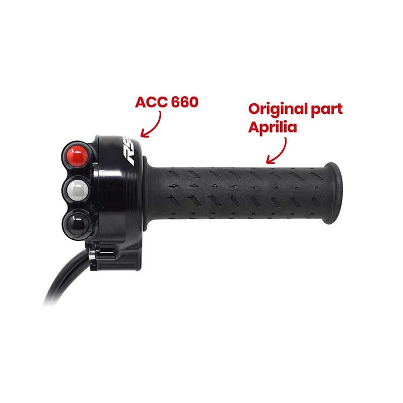Commande de gaz commodo droit piste intégré Jet Prime RS660 gravé