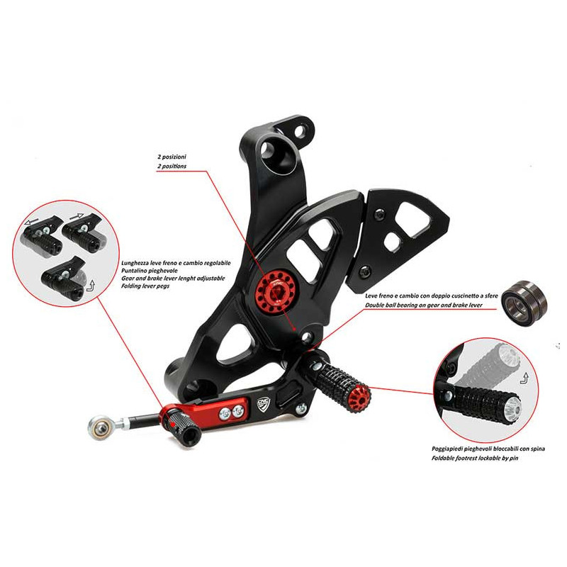 COMMANDES RECULEES REGLABLES CNC RACING Ducati