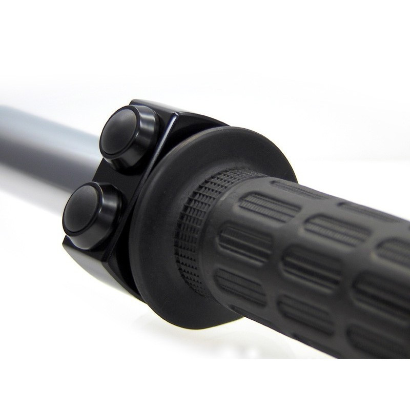COMMODO BOITIER NOIR 2 BOUTONS NOIRS 22MM