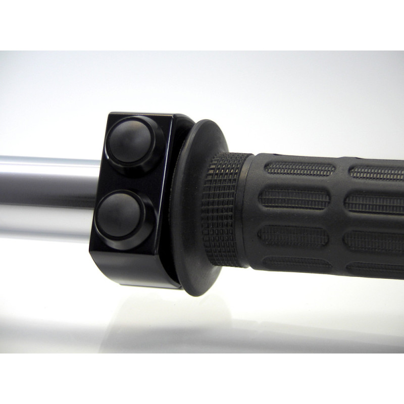 COMMODO BOITIER NOIR 2 BOUTONS NOIRS 22MM