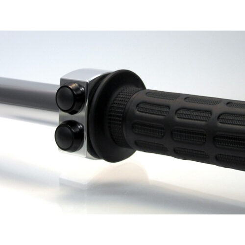 COMMODO BOITIER POLI 2 BOUTONS NOIRS 22mm