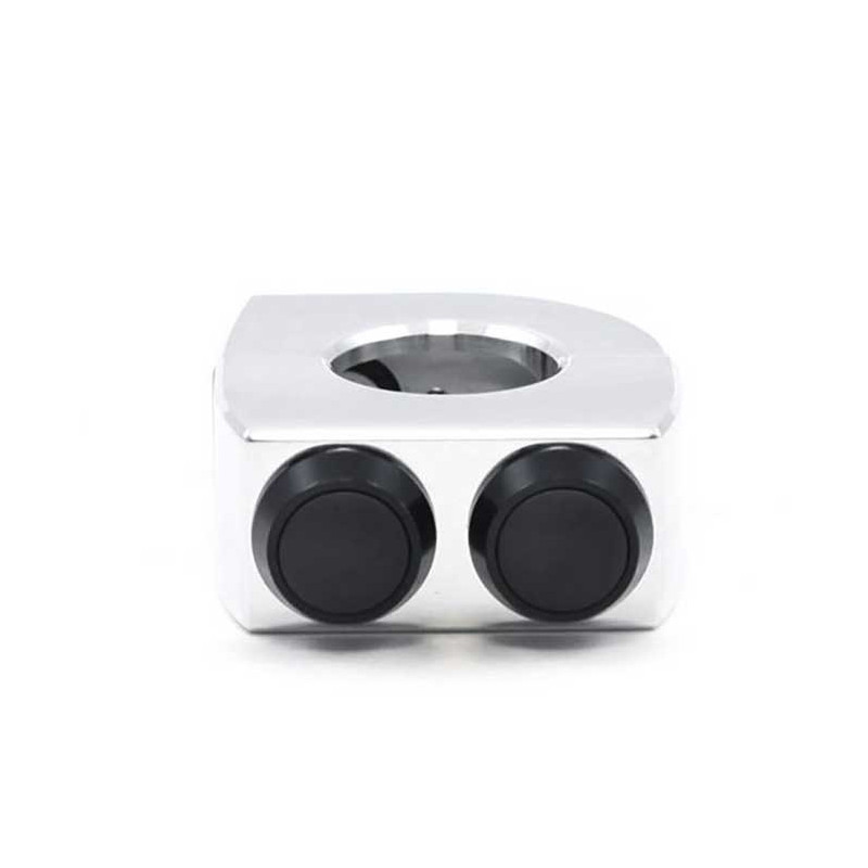 COMMODO BOITIER POLI 3 BOUTONS NOIRS 22MM COMMODO BOITIER POLI 3 BOUTONS NOIRS 22MM