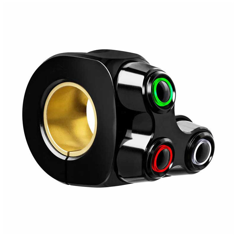 COMMODO MO.SWITCH BASIC LED NOIR GAUCHE TROIS BOUTONS